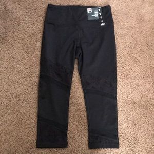 Fila Sport Capri High Rise Black Leggings, new with tags